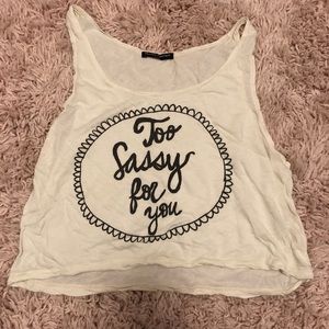 Brandy melville too sassy for you crop tank